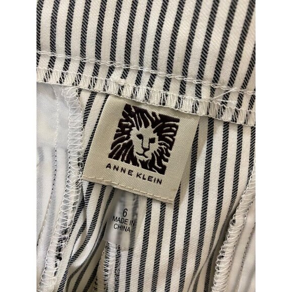 NWT Anne Klein Women's Stripe Slim Crop Casual Pants - 6 - Picture 9 of 13